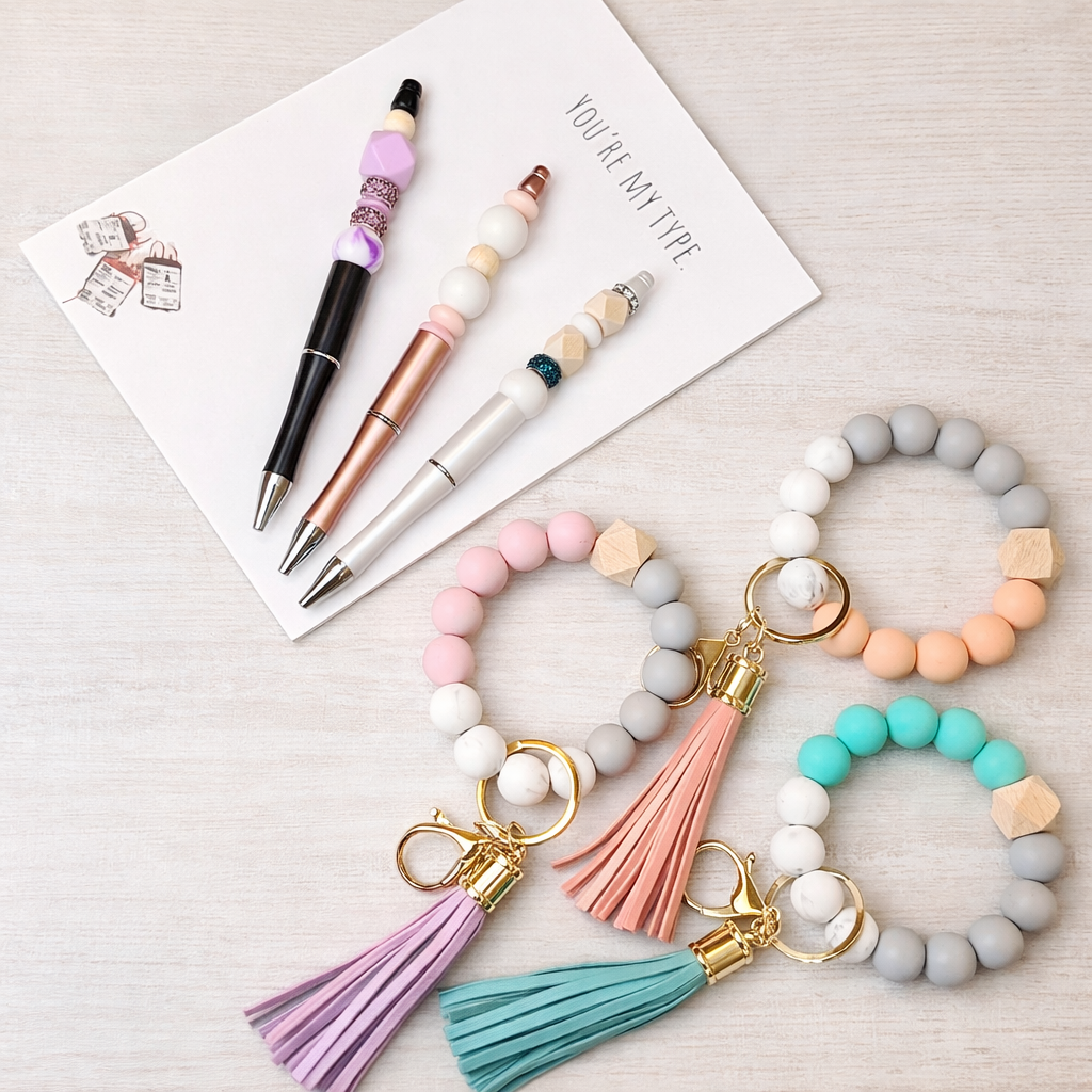 Beaded Wristlet & Pen Duo